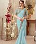 Picture of Radiant Aqua Blue Party Wear Saree