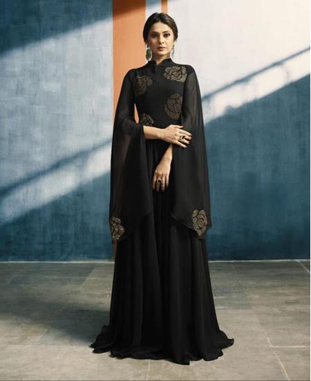 Picture of Bewitching Black Party Wear Gown
