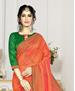 Picture of Elegant Orange Silk Saree