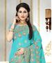 Picture of Fascinating Turquoise Blue Georgette Saree
