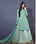 Picture of Sightly Turquoise Blue Straight Cut Salwar Kameez