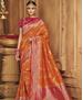 Picture of Amazing Orange Silk Saree