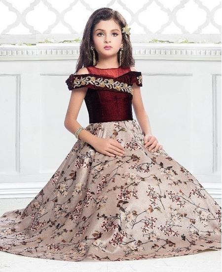 Picture of Stunning Maroon Kids Gown