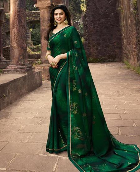 Picture of Admirable Dark Green Bollywood Saree