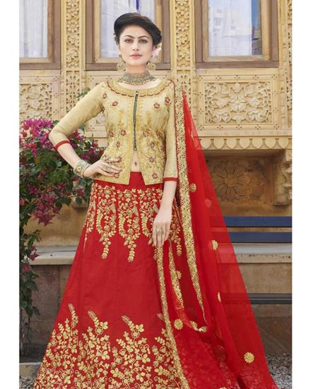 Picture of Well Formed Red Lehenga Choli