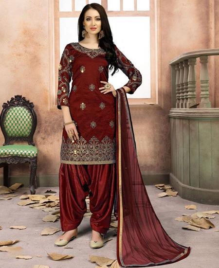 Picture of Bewitching Red Patiala Salwar Kameez
