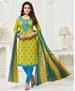 Picture of Gorgeous Parrot Green Straight Cut Salwar Kameez