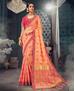 Picture of Lovely Peach Silk Saree
