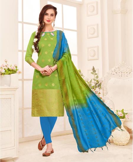 Picture of Gorgeous Green Straight Cut Salwar Kameez