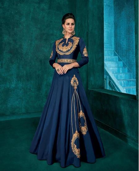 Picture of Bewitching Royal Blue Readymade Gown