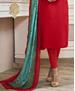 Picture of Shapely Red Cotton Salwar Kameez