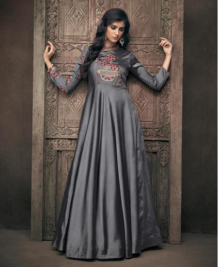 Picture of Magnificent Grey Readymade Gown
