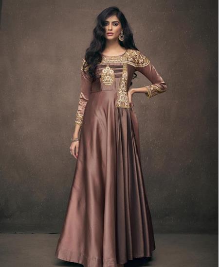 Picture of Superb Brown Readymade Gown