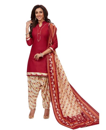 Picture of Gorgeous Maroon & Cream Readymade Salwar Kameez