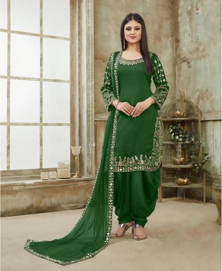Picture of Enticing Green Patiala Salwar Kameez