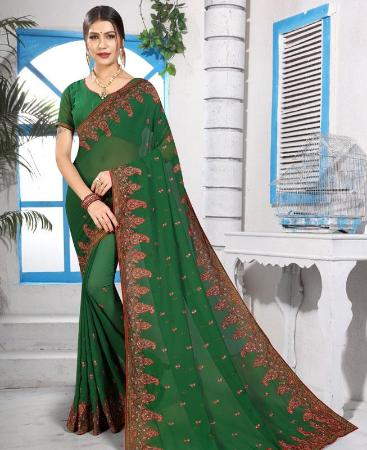 Picture of Nice Green Georgette Saree