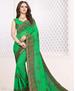 Picture of Well Formed Green Georgette Saree