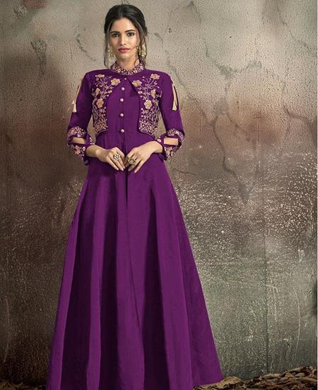 Picture of Exquisite Wine Party Wear Gown