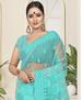Picture of Nice Turquoise Blue Net Saree