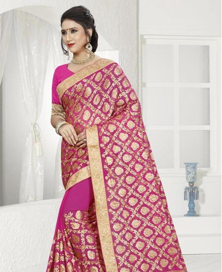 Picture of Sublime Rani Pink Georgette Saree