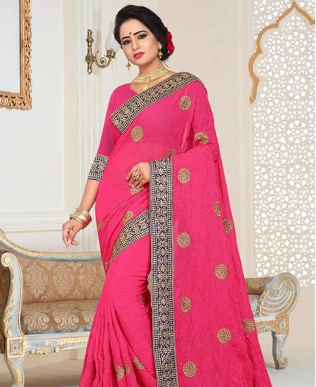 Picture of Charming Dark Pink Casual Saree