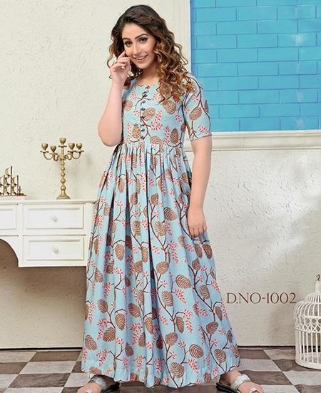 Picture of Fascinating Light Steel Blue Readymade Gown