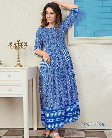 Picture of Lovely Steel Blue Readymade Gown