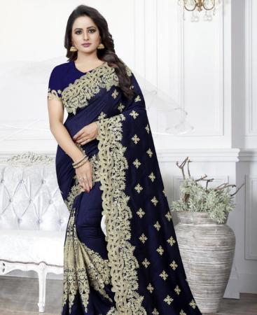 Picture of Enticing Navy Blue Casual Saree