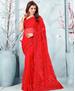 Picture of Beautiful Red Net Saree