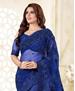 Picture of Shapely Royal Blue Net Saree