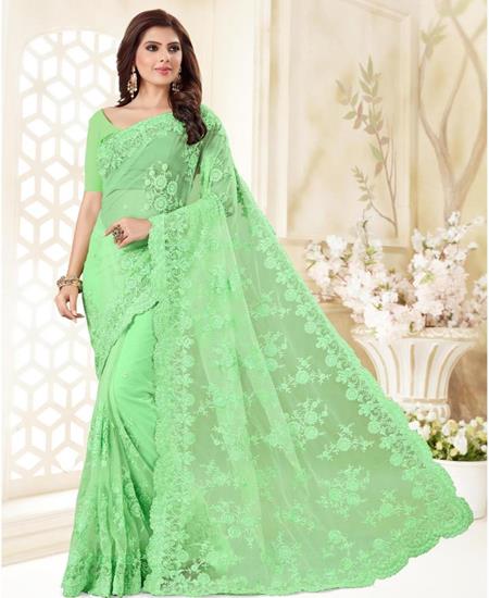 Picture of Beautiful Light Green Net Saree