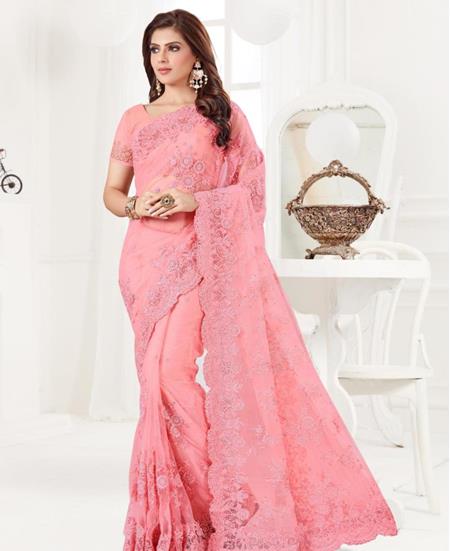 Picture of Radiant Pink Net Saree