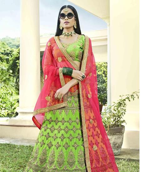 Picture of Excellent Light Green Lehenga Choli