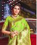 Picture of Lovely Parrot Green Silk Saree