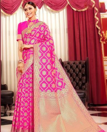 Picture of Admirable Fuschia Pink Silk Saree