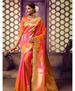 Picture of Radiant Rani Pink & Orange Silk Saree