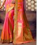 Picture of Radiant Rani Pink & Orange Silk Saree