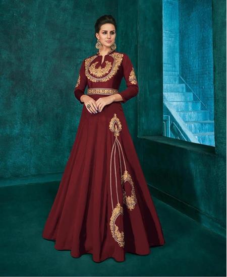 Picture of Excellent Maroon Readymade Gown