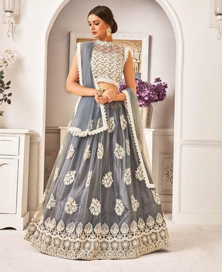 Picture of Comely Grey Lehenga Choli