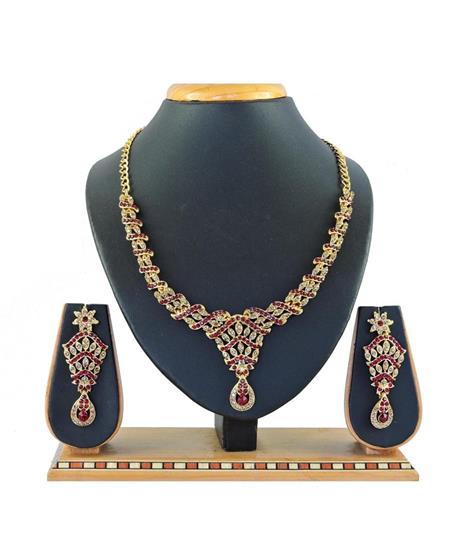 Picture of Good Looking Maroon Necklace Set