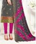 Picture of Well Formed Grey Straight Cut Salwar Kameez