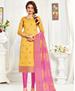 Picture of Classy Yellow Straight Cut Salwar Kameez