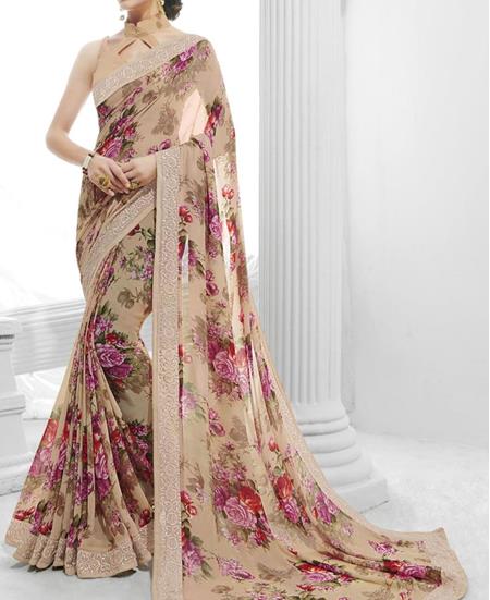 Picture of Charming Cream Casual Saree