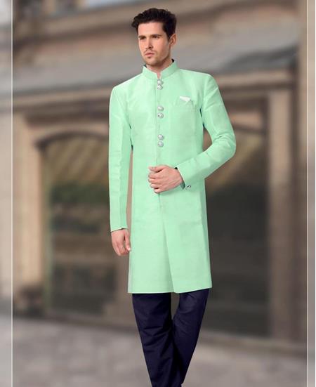 Picture of Appealing Sea Green Indo Western