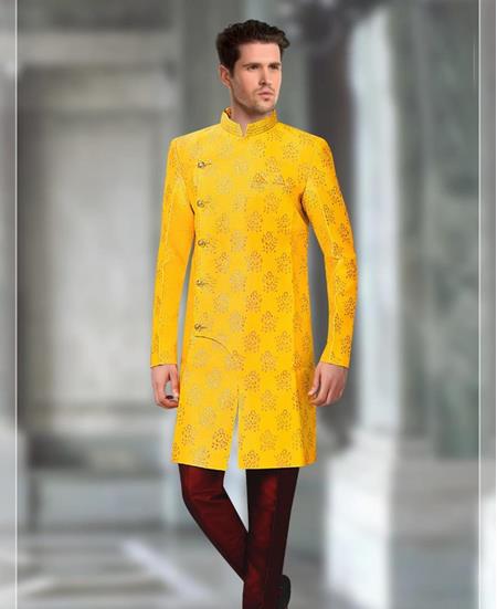 Picture of Charming Yellow Indo Western