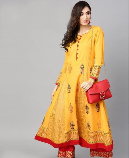 Picture of Shapely Yellow Kurtis & Tunic