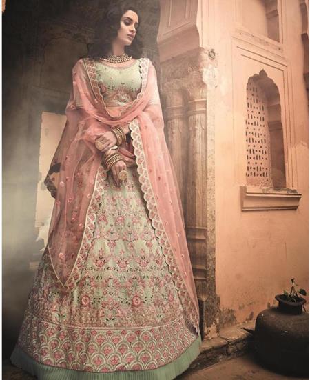 Picture of Well Formed Pastel Green Lehenga Choli