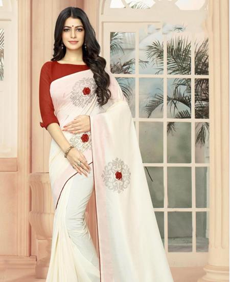 Picture of Amazing White Casual Saree