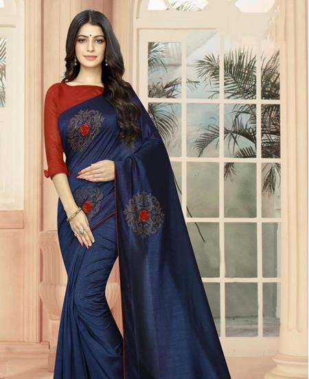 Picture of Well Formed Royal Blue Casual Saree
