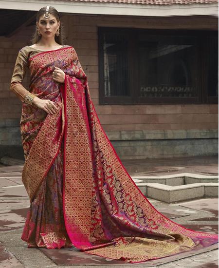 Picture of Well Formed Purple+pink Casual Saree